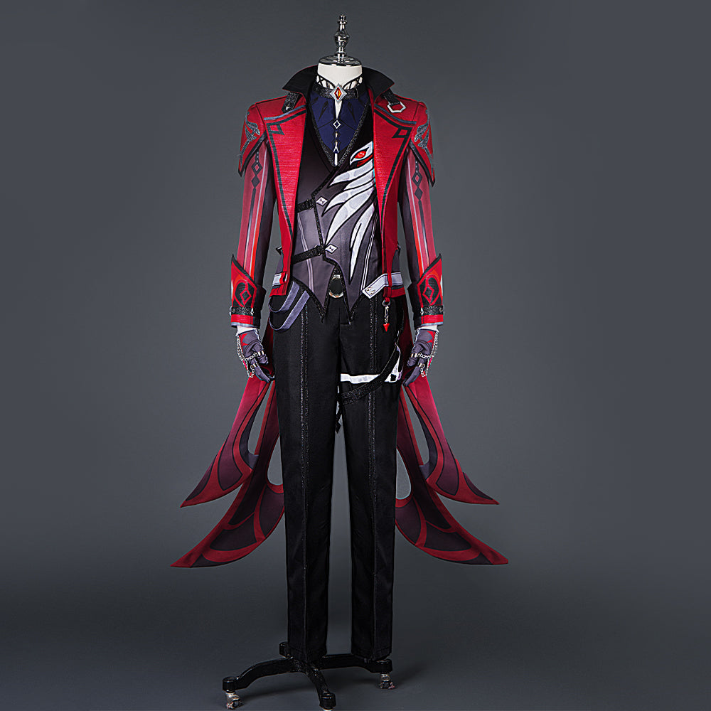 Genshin Impact Diluc Cosplay Costume Game Character Uniform Outfit Halloween Party Suit