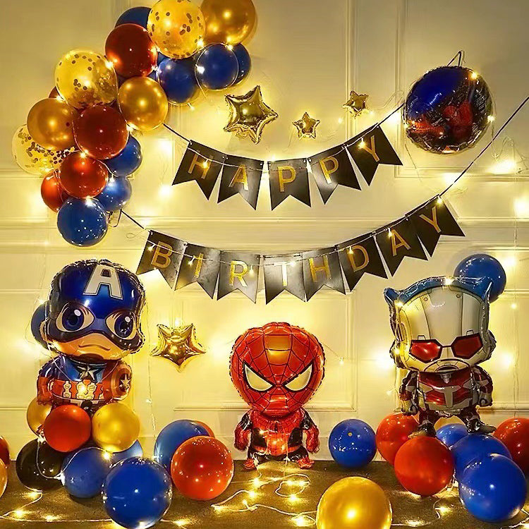 Aluminum Film Balloon Marvel 3D Spider-Man Iron Man Batman Birthday Decor