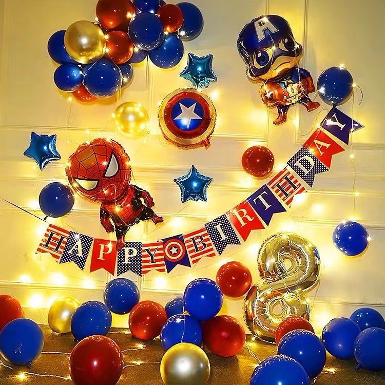 Aluminum Film Balloon Marvel 3D Spider-Man Iron Man Batman Birthday Decor