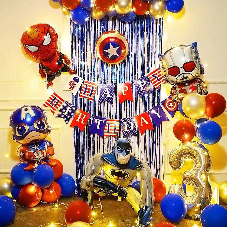 Aluminum Film Balloon Marvel 3D Spider-Man Iron Man Batman Birthday Decor