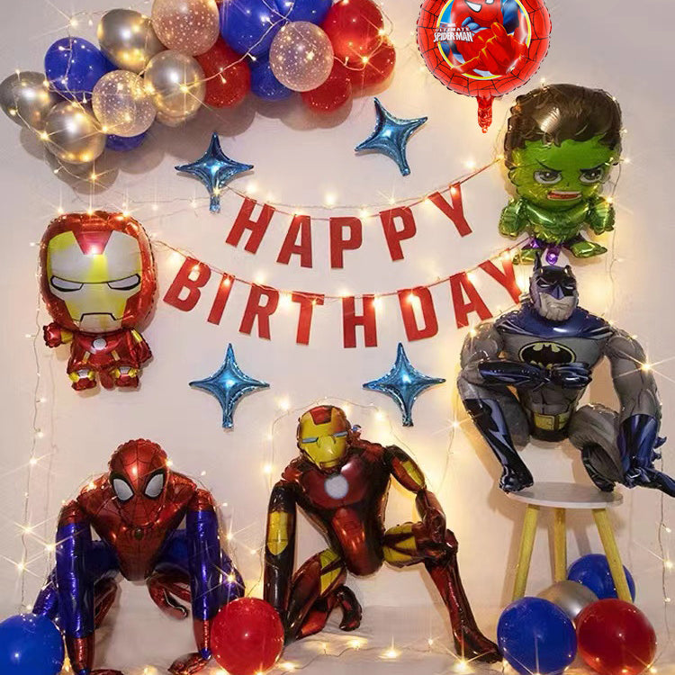 Aluminum Film Balloon Marvel 3D Spider-Man Iron Man Batman Hulk Birthday Decor