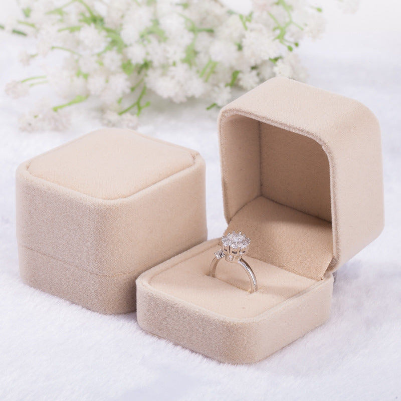 Velvet Ring Box Jewelry Packaging Box Velvet Square Jewelry Box For Wedding Engagement