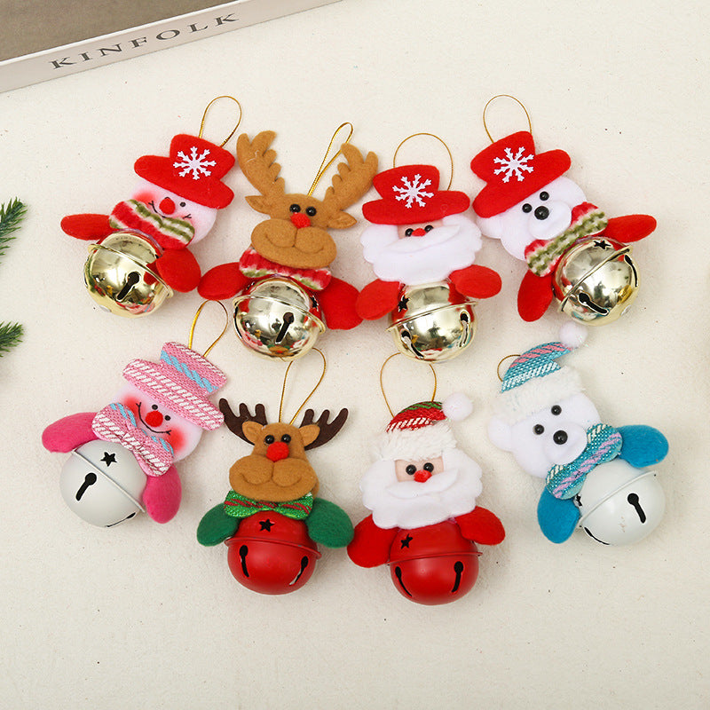 Christmas Tree Hanging Doll Bell Santa Claus Decoration Kids Gifts 8 Pcs