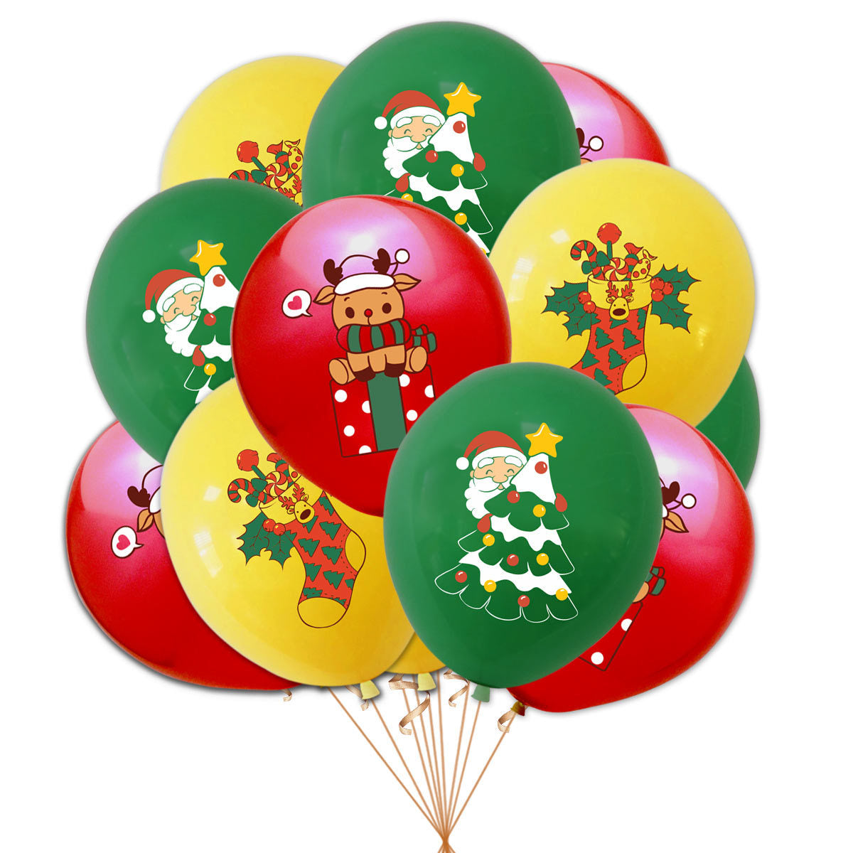 Christmas Santa Claus Elk Balloons Holiday Party Decoration Balloons 30 Pcs