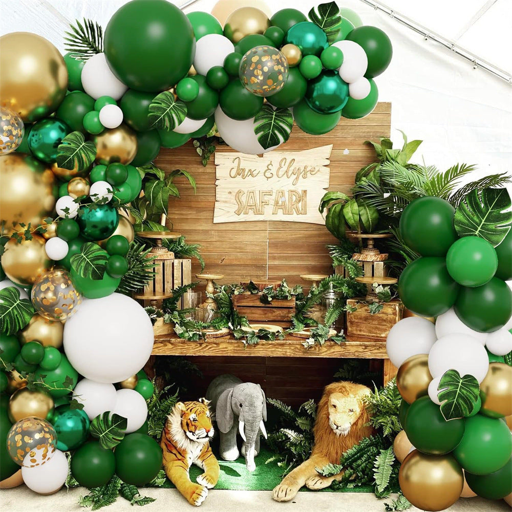 Dark Green Hawaiian Style Birthday Scene Decoration Supplies Wedding Party Opening Decoration Balloon