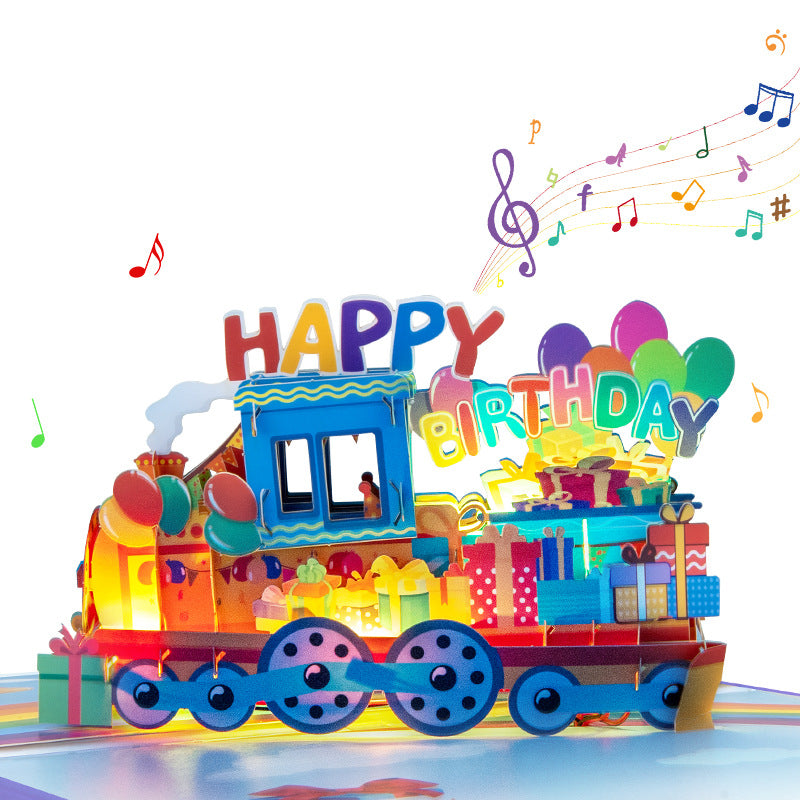 3D Rainbow Birthday Greeting Cards with Lights and Music, Handmade Greeting Cards, Send Unforgettable Wishes, Comes with Envelopes and Surprise Cards for Boys, Girls, Grandchildren, Grandsons, Granddaughters