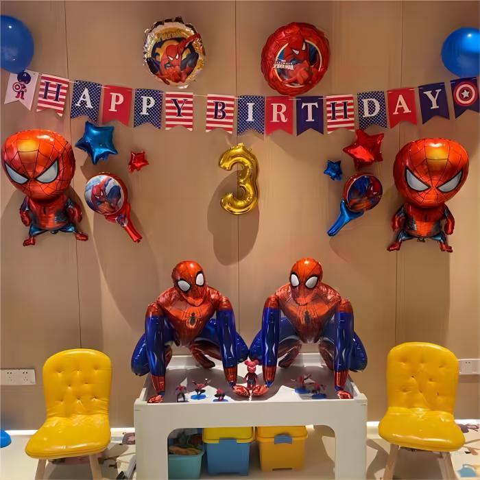 Aluminum Film Balloon Marvel 3D Spider-Man Birthday Party Decoration Atmosphere Set Scene Arrangement