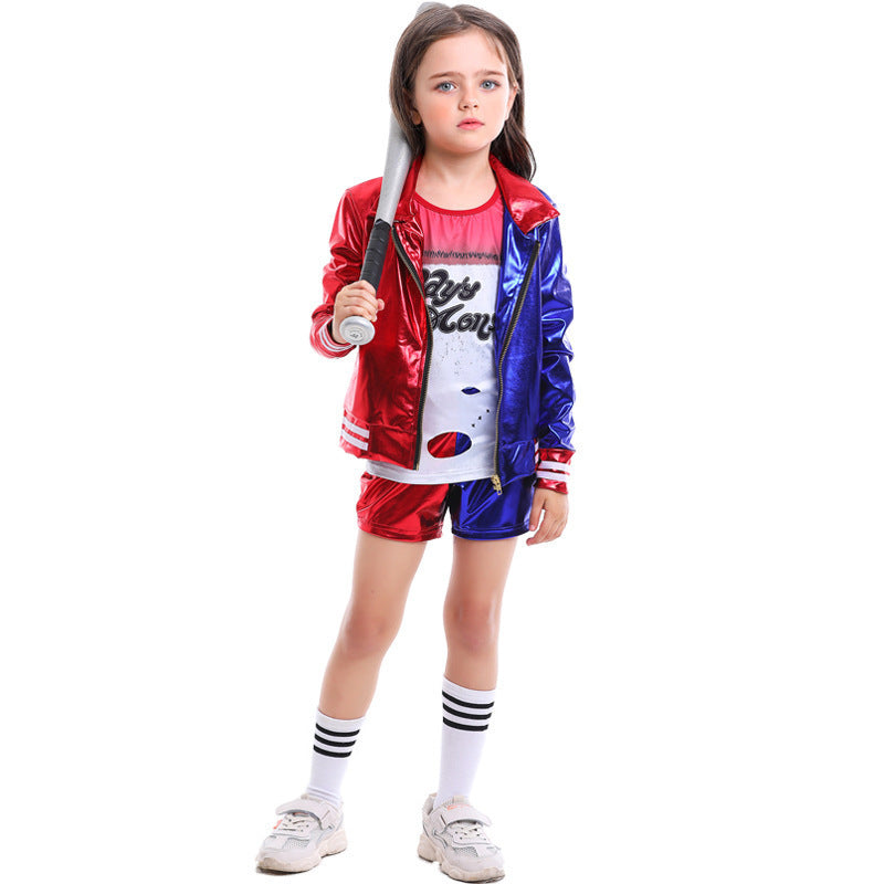 Child Suicide Squad Joker Woman Costume Halloween Costumes Harley Quinn Kids Costumes