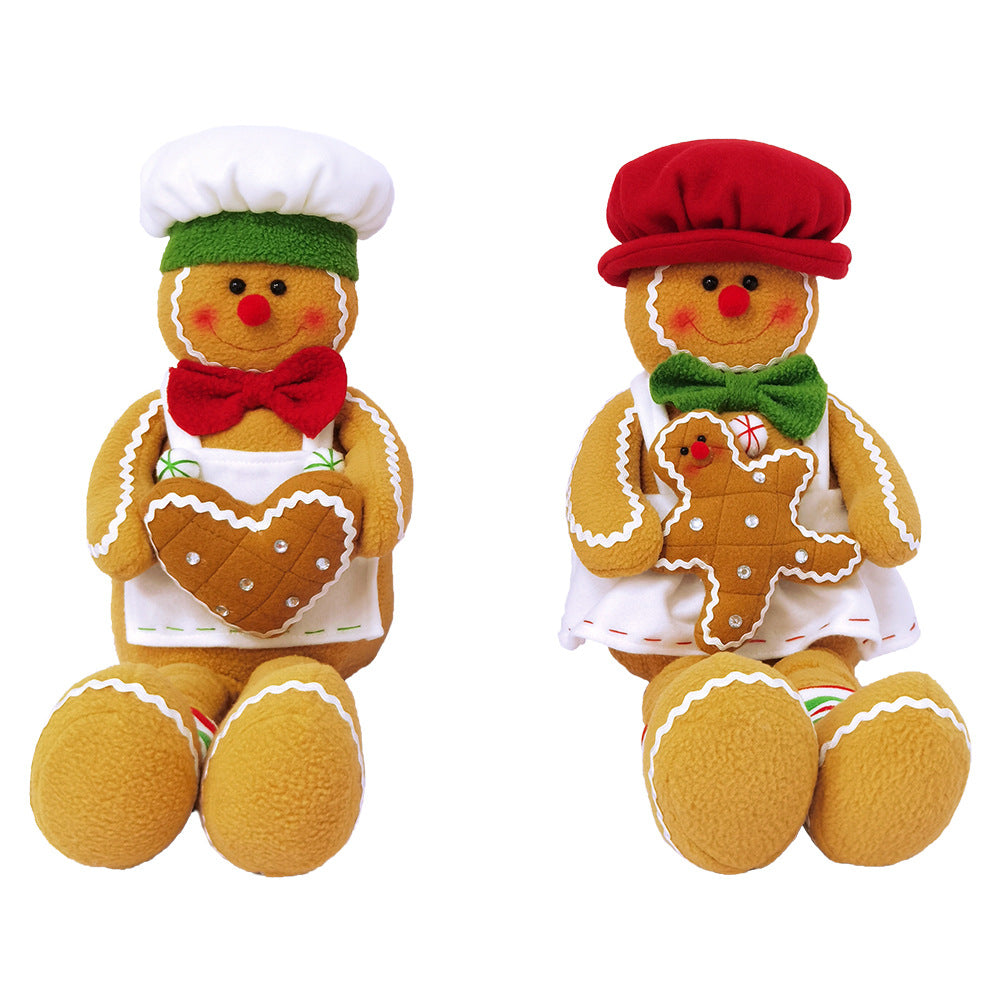 Christmas Decorations, Flannelette Long-Legged Gingerbread Man, Window Display, New Christmas Gift.