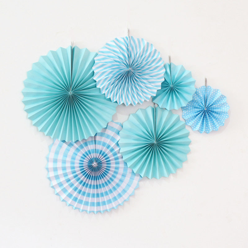 Paper Fan Flower Decoration Arrangement for Birthday, Wedding, Baby Showers, 2 Sets of 12 Pcs