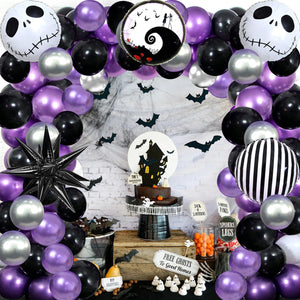 Halloween Set Latex Aluminum Film Balloon, Arch Decoration for Halloween Party Scene Atmosphere.