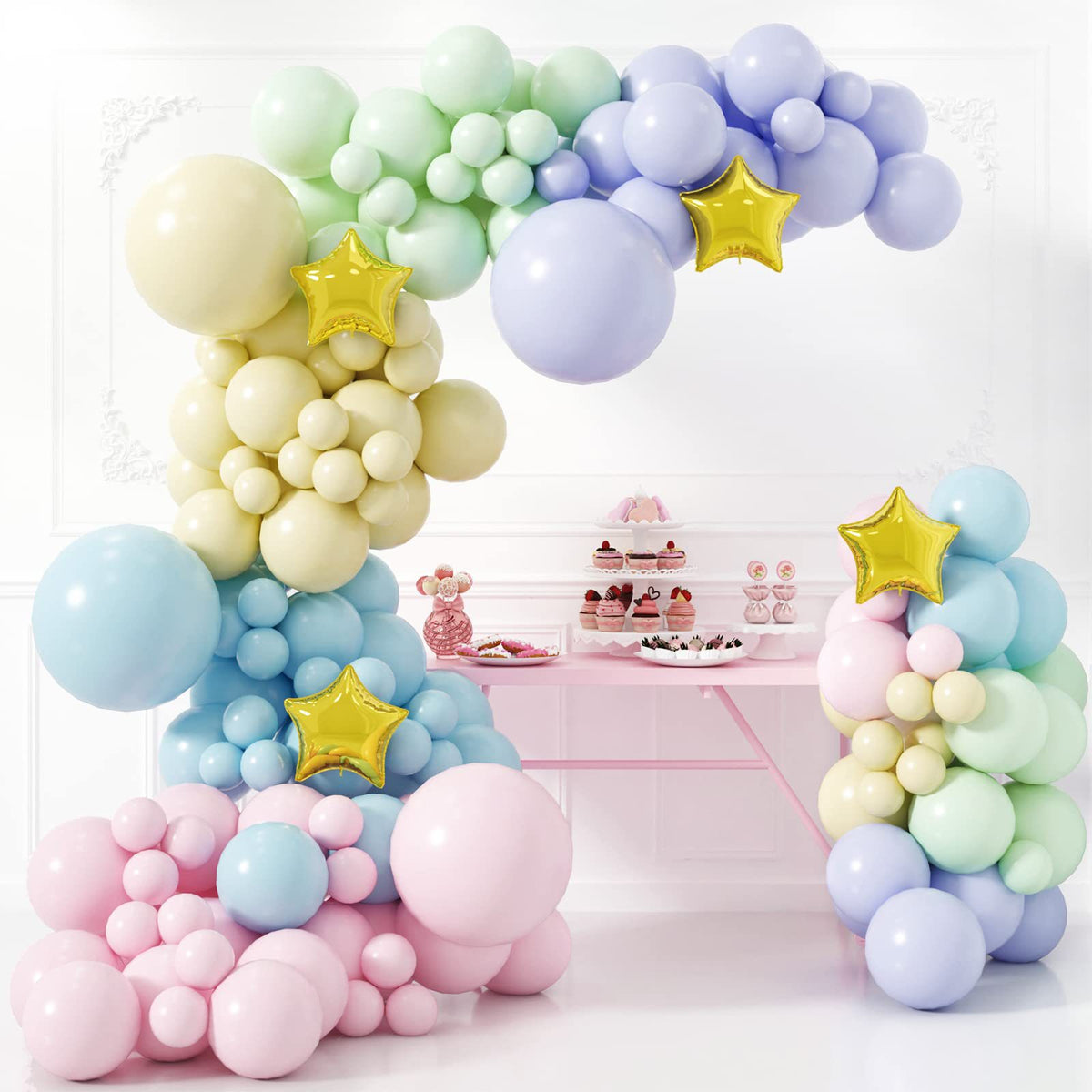 Colorful Macaron Color Birthday Scene Decoration Supplies, Wedding Party Opening Decoration Balloon.