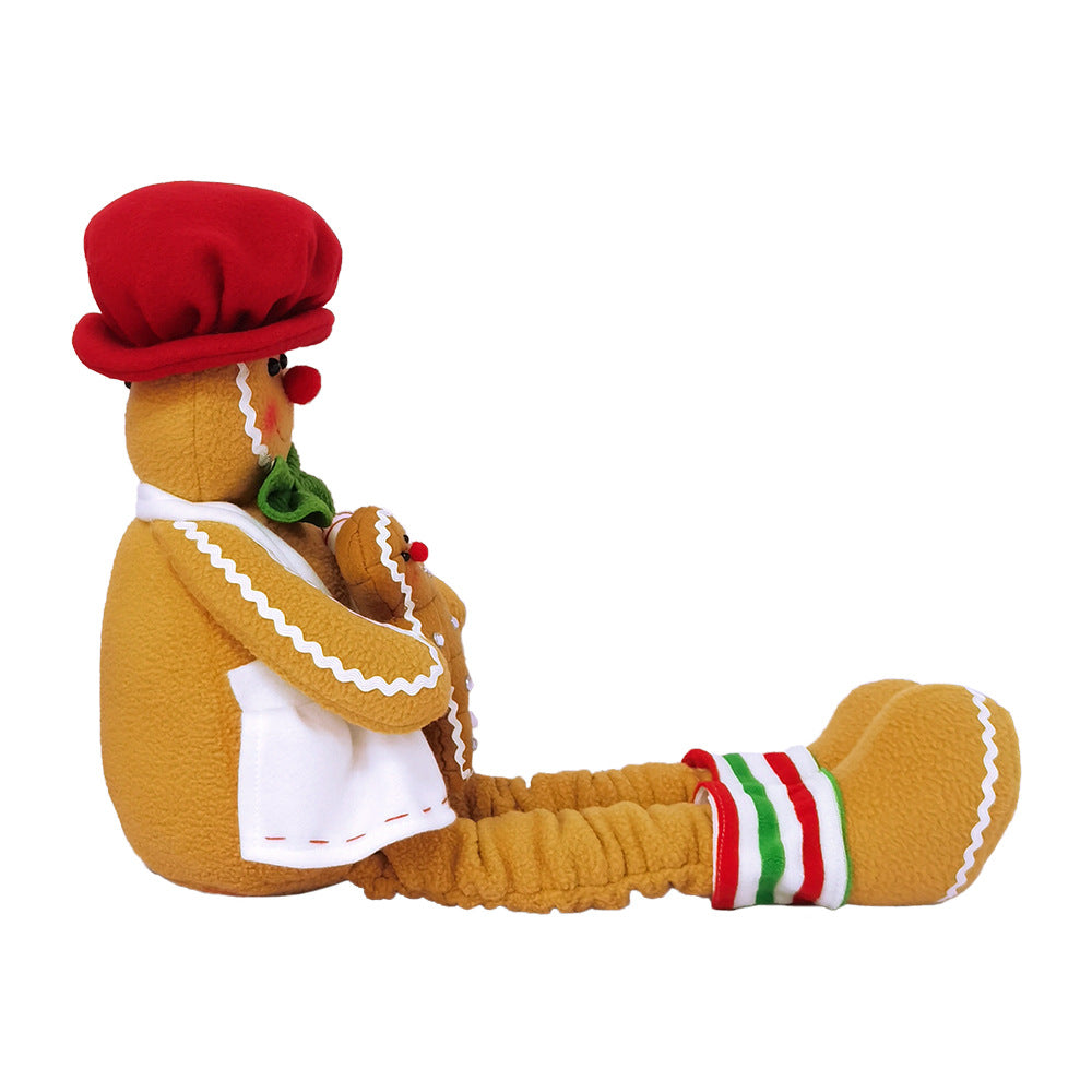 Christmas Decorations, Flannelette Long-Legged Gingerbread Man, Window Display, New Christmas Gift.