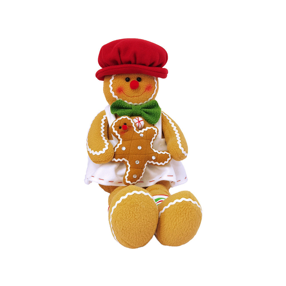 Christmas Decorations, Flannelette Long-Legged Gingerbread Man, Window Display, New Christmas Gift.