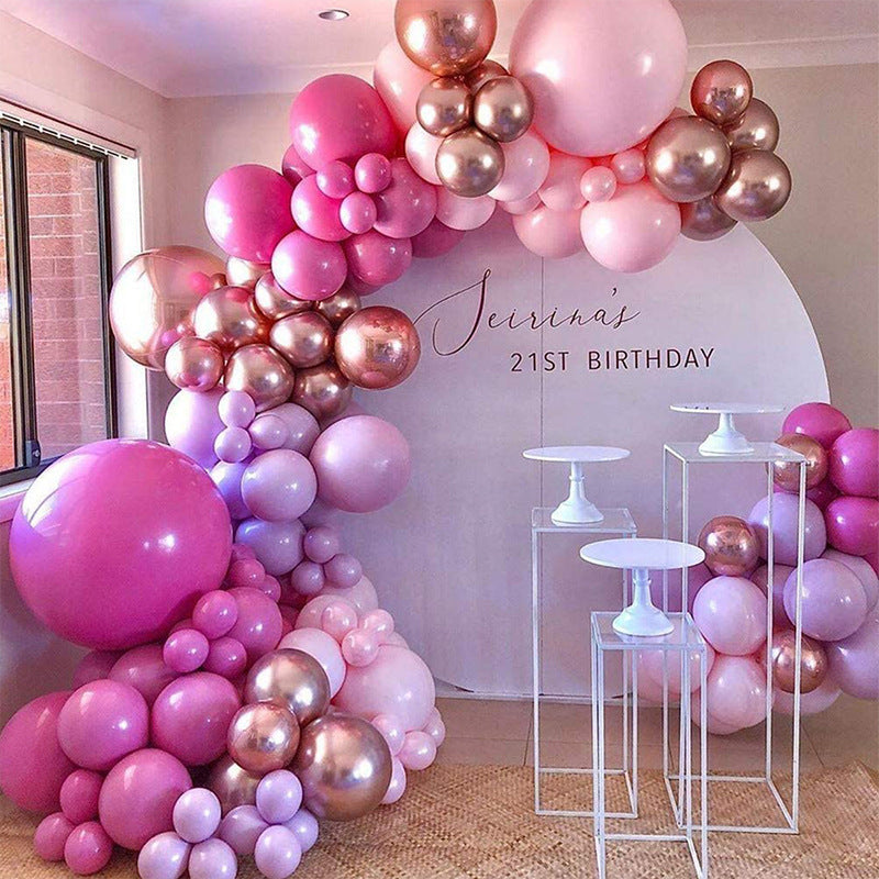 Rose Pink Gold Birthday Scene Decoration Supplies, Wedding Party Opening Decoration Balloon.