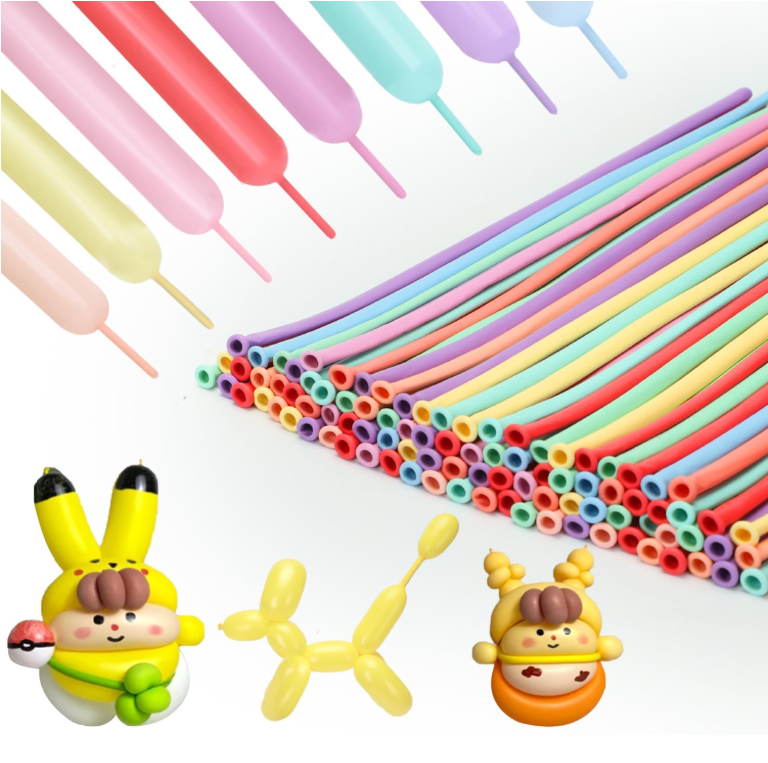 200PCS Long Skinny Balloons Rainbow Twisting Animal Balloons Assorted Color Thickening Latex Modeling Magic Balloons for Balloon Garland DIY Birthday Weddings Christmas Party Decorations